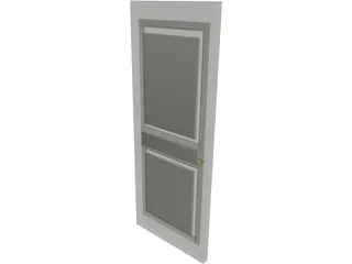 Door Single 2 Panel 3D Model preview