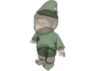 Elf Short 3D Model preview