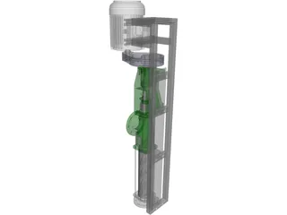 Screw Pump 3D Model preview