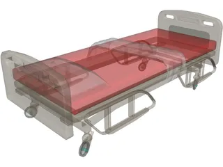 Bed Hospital 3D Model preview