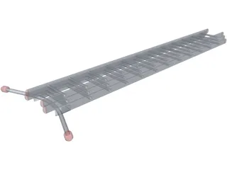 Triple Extension Ladder 3D Model preview