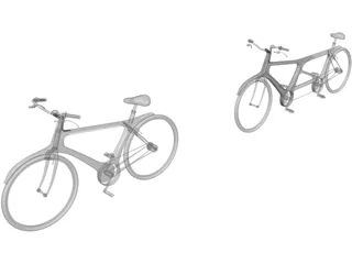 Modern Single and Tandem Bicycles 3D Model preview