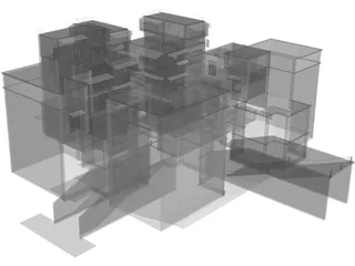 Old Chinese Buildings 3D Model preview