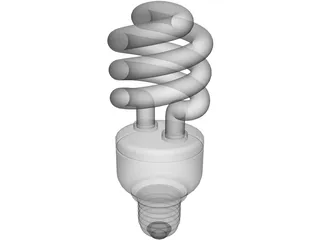 CFL Light Bulb 3D Model preview