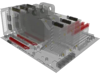 ASUS Rampage III Extreme Motherboard 3D Model preview