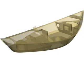 Wooden Drift Boat 3D Model preview