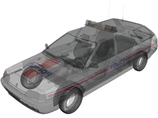 Renault 21 Nevada Police 3D Model preview