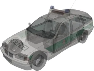 BMW 318i Combi Polizei 3D Model preview