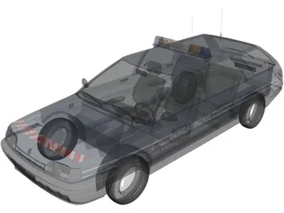 Renault 21 Nevada Gendarmerie 3D Model preview