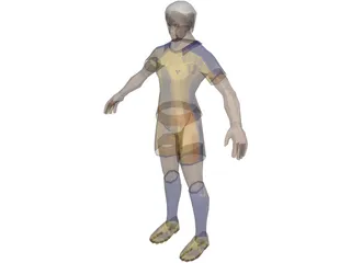 Soccer Player 3D Model preview