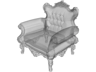 Armchair Continental 3D Model preview
