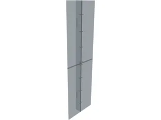 Glass to Fin Spider Connector with Glass 3D Model preview