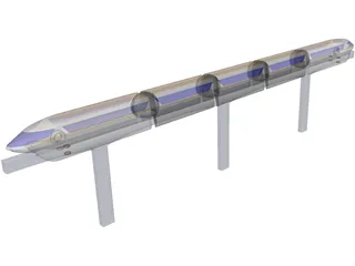 Monorail Train 3D Model preview