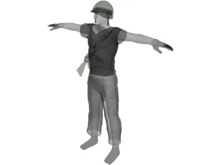 Soldier Albanian 3D Model preview