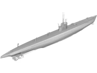 Modern Submarine 3D Model preview