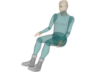 Pilot Sitting 3D Model preview