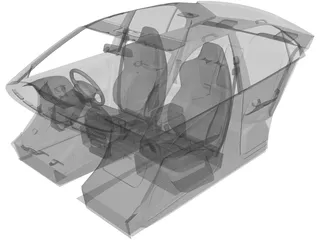 Interior Mitsubishi Evolution VI (1997) 3D Model preview