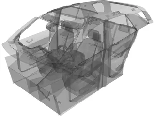Interior Mercedes-Benz ML63 (2010) 3D Model preview