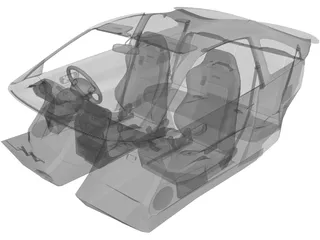 Interior Honda Integra R (2000) 3D Model preview