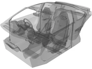Interior Honda Integra R (2002) 3D Model preview