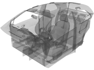 Interior Toyota Yaris S (2008) 3D Model preview