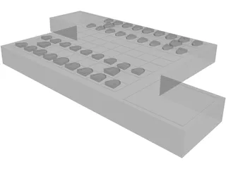 Shogi Board Game 3D Model preview