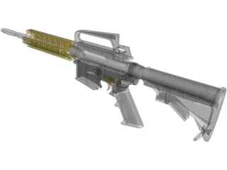 AR-15 Rifle 3D Model preview