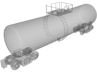 Tanker Rail Car 3D Model preview