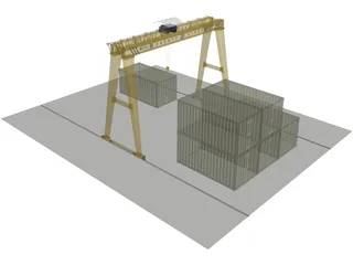 Port Crane 3D Model preview