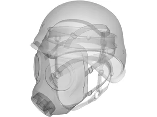 Gasmask with Helmet 3D Model preview