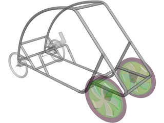 Shell Eco Marathon Car Chassis 3D Model preview