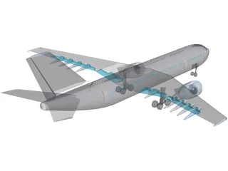 Airbus A300 3D Model preview