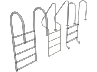 Pool Stairs 3D Model preview