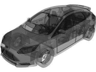 Ford Focus ST (2012) 3D Model preview