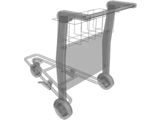 Airport Trolley 3D Model preview