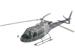 Eurocopter AS-350 3D Model preview