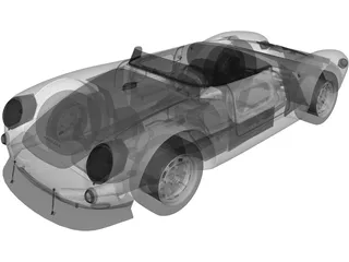 Porsche Spyder 550 (1956) 3D Model preview