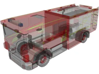 Scania Fire Truck 3D Model preview