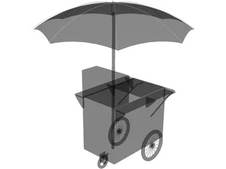 Hot Dog Cart 3D Model preview