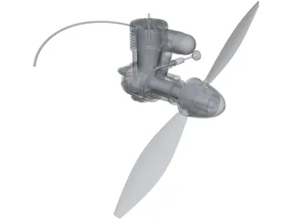 RC Cameron Plane Engine 3D Model preview