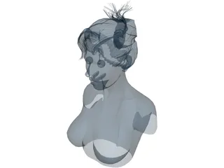 Female Torso Head 3D Model preview