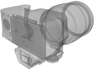 Sony A44 Digital Camera 3D Model preview