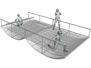 Ponton Bridge PMP 3D Model preview