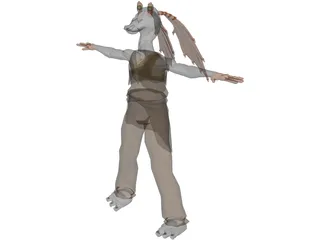 Star Wars Jar Jar Binks 3D Model preview