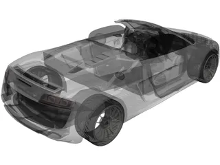 Audi R8 5.2 FSI Spider 3D Model preview