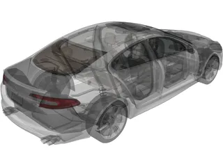 Jaguar XFR (2009) 3D Model preview
