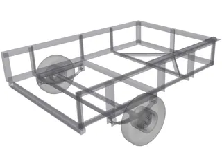 Trailer Utility 4x6 3D Model preview