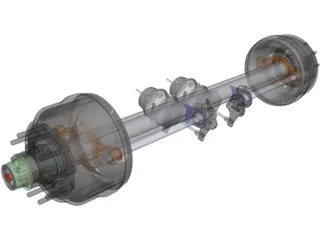 Axle Trailer 3D Model preview