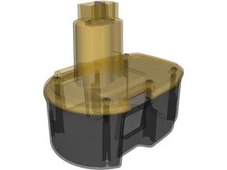 DeWALT 14.4v Battery 3D Model preview