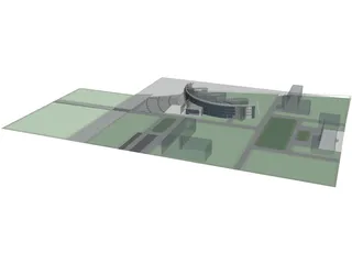 Circular Glistens Leisure Center 3D Model preview